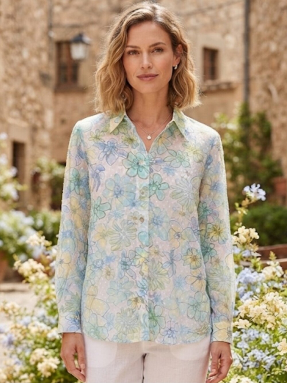 KORET LIGHTWEIGHT BUTTONDOWN TOP
